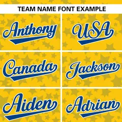 Gold Royal Star Graffiti Pattern Authentic Baseball Jersey 3