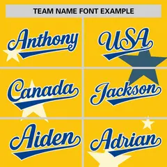 Gold Royal Star Graffiti Two-Button Baseball Jersey 3