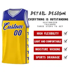 Gold Royal Star Pattern Basketball Jersey Sports Uniform 2