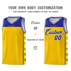 Gold Royal Star Pattern Basketball Jersey Sports Uniform 3