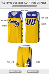 Gold Royal Star Pattern Basketball Jersey Sports Uniform 5