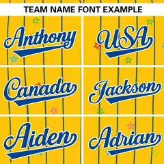 Gold Royal Star Pattern Stripe Authentic Baseball Jersey 3