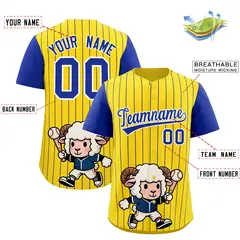 Gold Royal Stripe Animals Graffiti Raglan Baseball Jersey 2