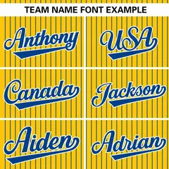 Gold Royal Stripe Authentic Pullover Baseball Jersey 3