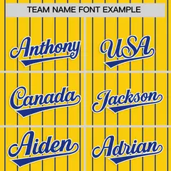 Gold Royal Stripe Raglan Sleeves Authentic Baseball Jersey 3