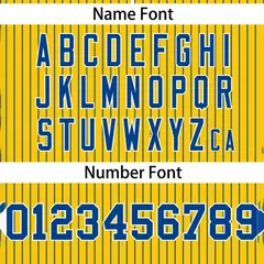 Gold Royal Stripe Two-Button Softball Jersey 3