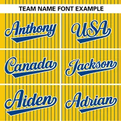 Gold Royal Stripe Two-Button Softball Jersey 4
