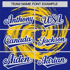 Gold Royal Swirl Graffiti Baseball Jersey 3
