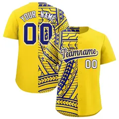Gold Royal Tribal Split Baseball Jersey 1