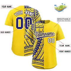 Gold Royal Tribal Split Baseball Jersey 2