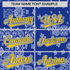 Gold Royal White Cashew Flower Graffiti V-Neck Hockey Jersey 3
