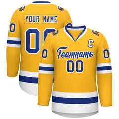 Gold Royal-White Classic Hockey Jersey