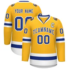 Gold Royal-White Classic Hockey Jersey