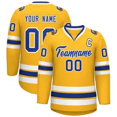 Gold Royal-White Classic Hockey Jersey