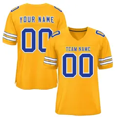 Gold Royal-White Classic Style Authentic Football Jersey 1