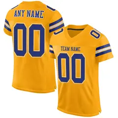 Gold Royal-White Classic Style Mesh Football Jersey 1