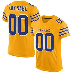 Gold Royal-White Classic Style Mesh Football Jersey 1