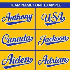 Gold Royal-White Color Block Authentic Baseball Jersey 3
