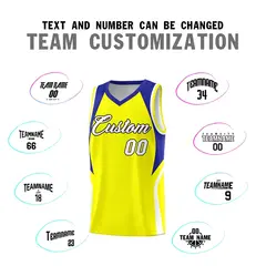 Gold Royal White Color Block Basketball Jersey 4