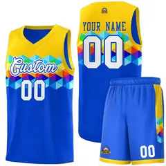 Gold Royal-White Colorful Basketball Jersey Sets