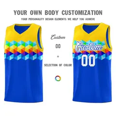 Gold Royal-White Colorful Basketball Jersey Sets 2