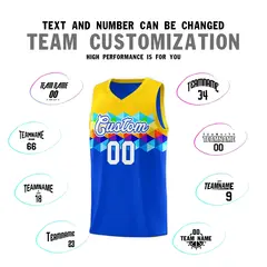 Gold Royal-White Colorful Basketball Jersey Sets 3