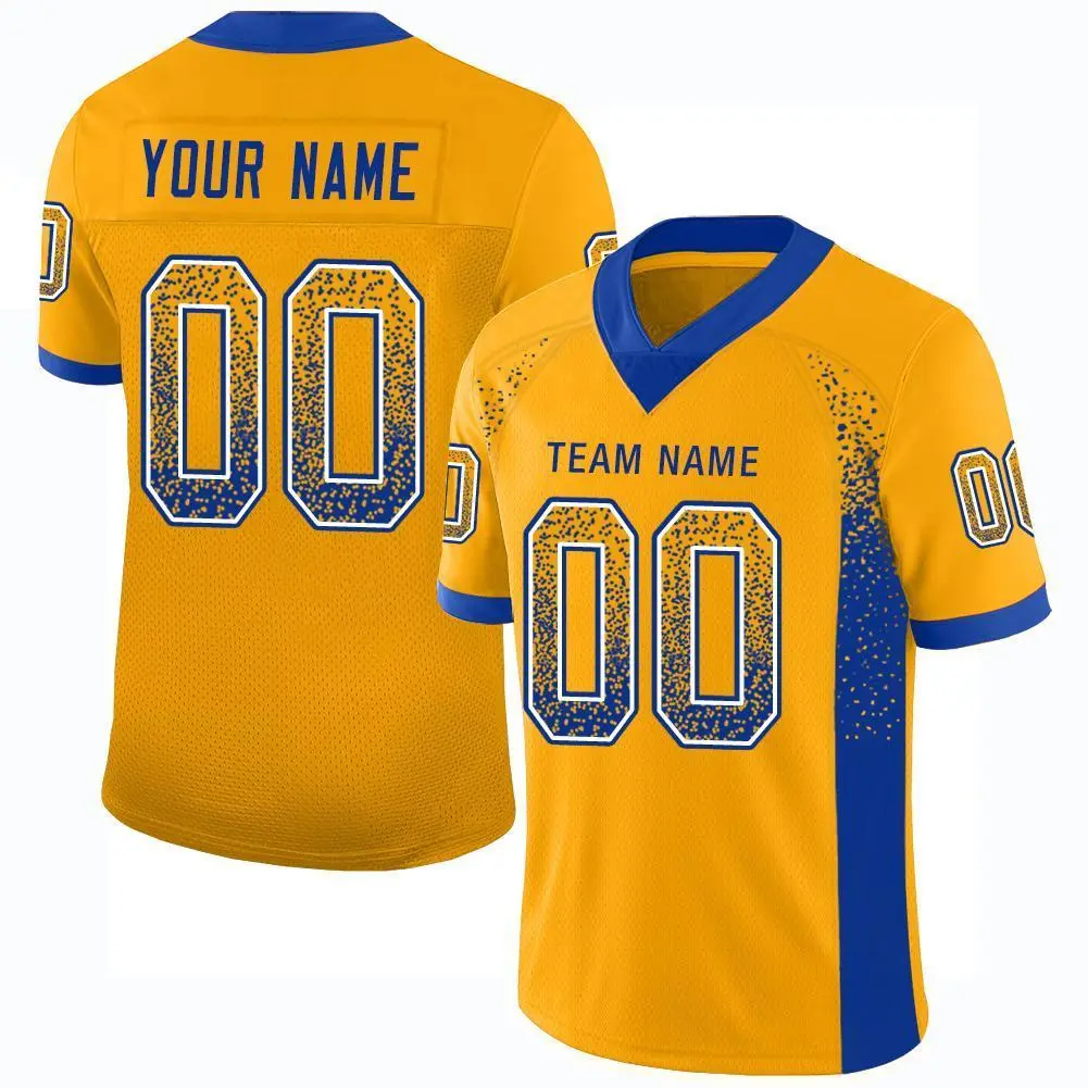 Gold Royal-White Drift Fashion Mesh Football Jersey