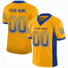 Gold Royal-White Drift Fashion Mesh Football Jersey 1