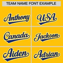 Gold Royal White Sleeve Flag Lace Baseball Jersey 3