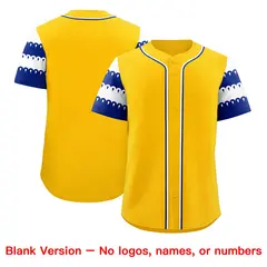 Gold Royal White Sleeve Flag Lace Baseball Jersey 7