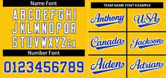 Gold Royal-White Stripe Raglan Baseball Jersey 3
