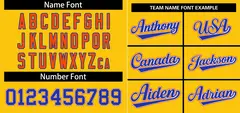 Gold Royal-White Stripe Raglan Baseball Jersey 3
