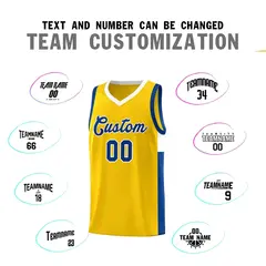 Gold Royal-White Two-Tone Classic Basketball Jersey 4