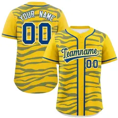 Gold Royal Zebra Graffiti Authentic Baseball Jersey