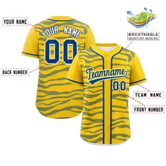 Gold Royal Zebra Graffiti Authentic Baseball Jersey 2