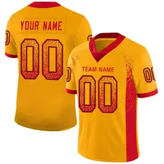 Gold Scarlet-Black Drift Mesh Football Jersey 1