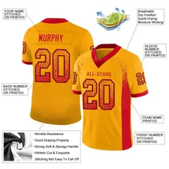 Gold Scarlet-Black Drift Mesh Football Jersey 2