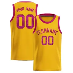 Gold Sequined Trim Athletic Basketball Jersey
