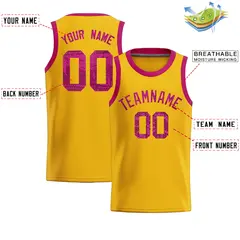 Gold Sequined Trim Athletic Basketball Jersey 2