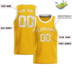 Gold Sequined Trim Athletic Basketball Jersey 2