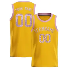Gold Sequined Trim Athletic Basketball Jersey 1
