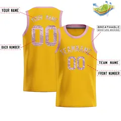 Gold Sequined Trim Athletic Basketball Jersey 2