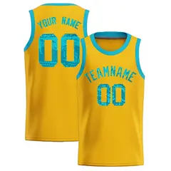 Gold Sequined Trim Athletic Basketball Jersey 1