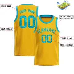 Gold Sequined Trim Athletic Basketball Jersey 2
