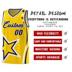 Gold Shoulder Stars Graffiti Basketball Jersey 2