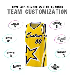 Gold Shoulder Stars Graffiti Basketball Jersey 4