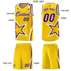 Gold Shoulder Stars Graffiti Basketball Jersey 5