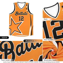 Gold Shoulder Stars Graffiti Basketball Jersey 6