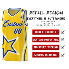 Gold Shoulder Stars Graffiti Basketball Jersey 2