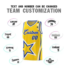 Gold Shoulder Stars Graffiti Basketball Jersey 4